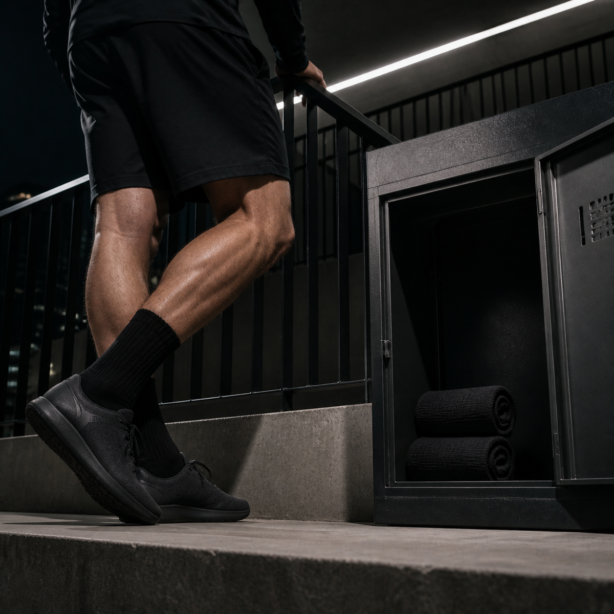 Mittelhohe RUNOX Tennissocken, 3-Paar-Pack in Schwarz beim Training